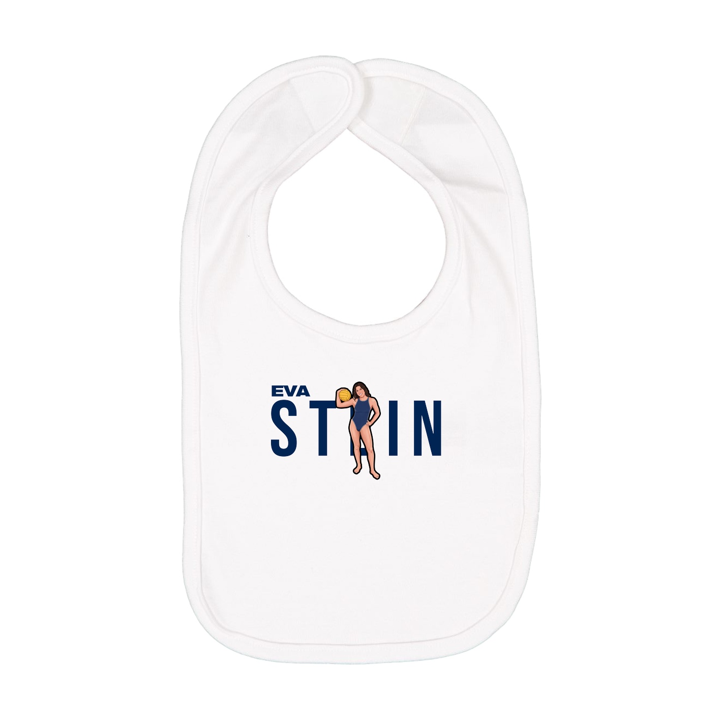 Infant Bib — Player Name in White