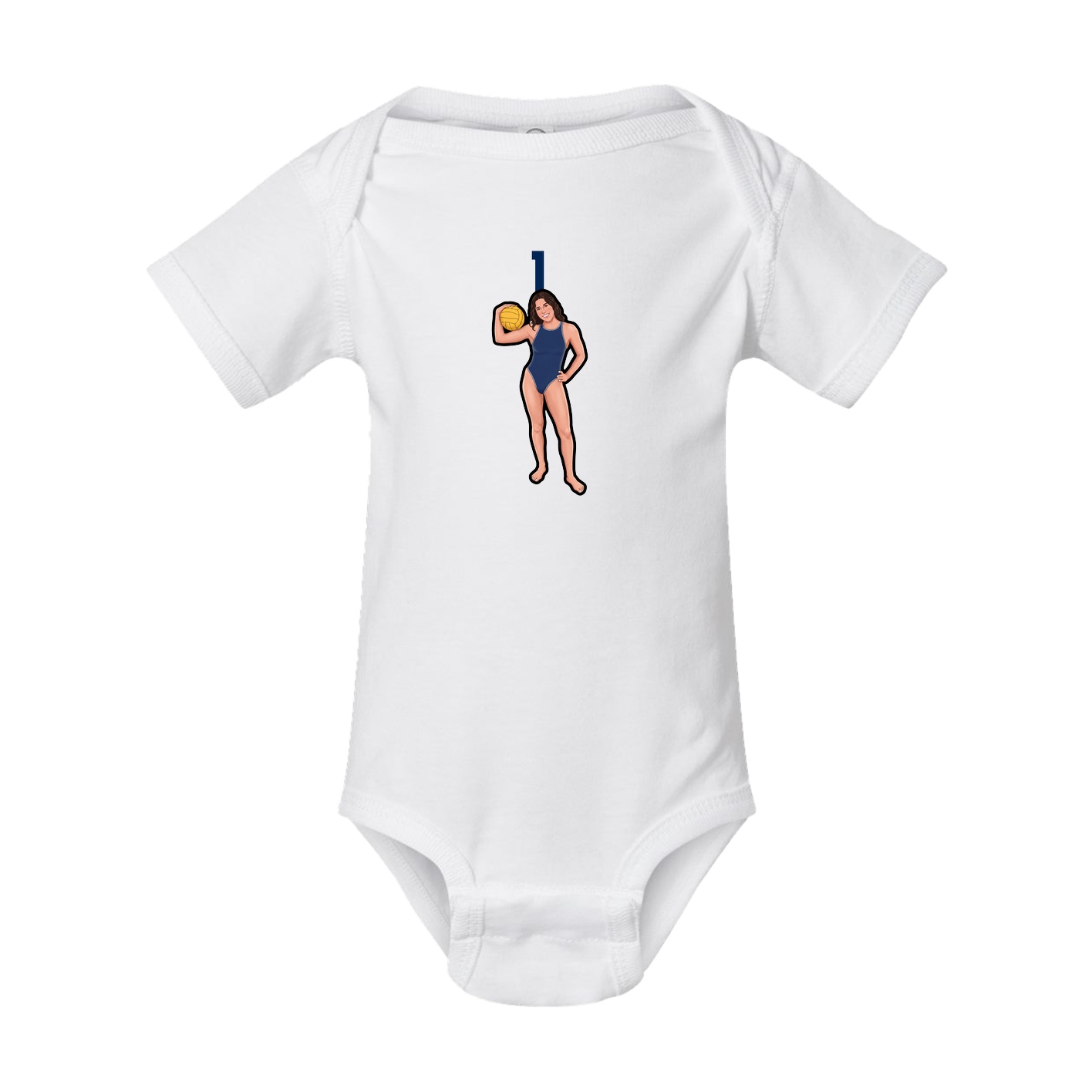 Baby Onesie — Number Top in White