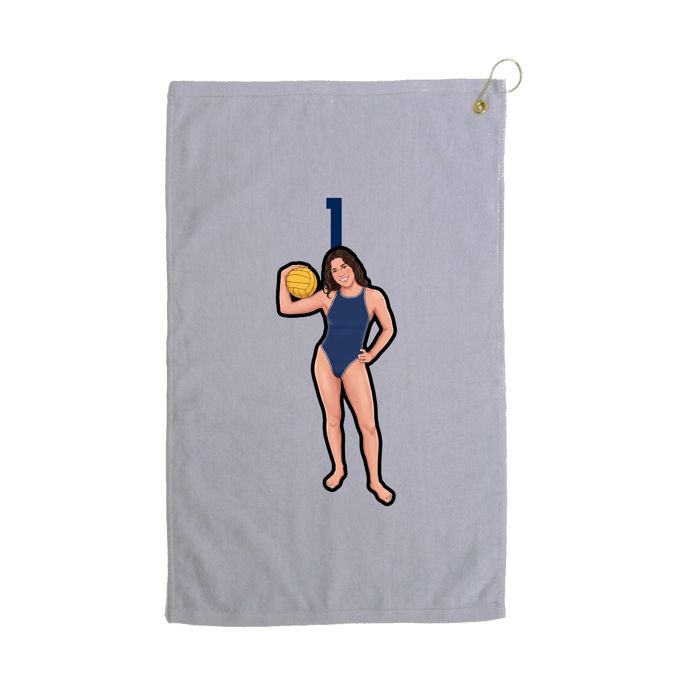 Golf Towel — Number Top in Grey