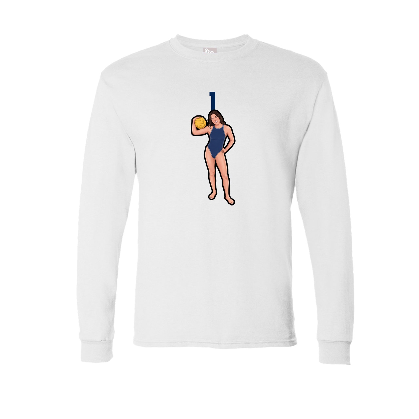 Long Sleeve Tee — Number Top in White