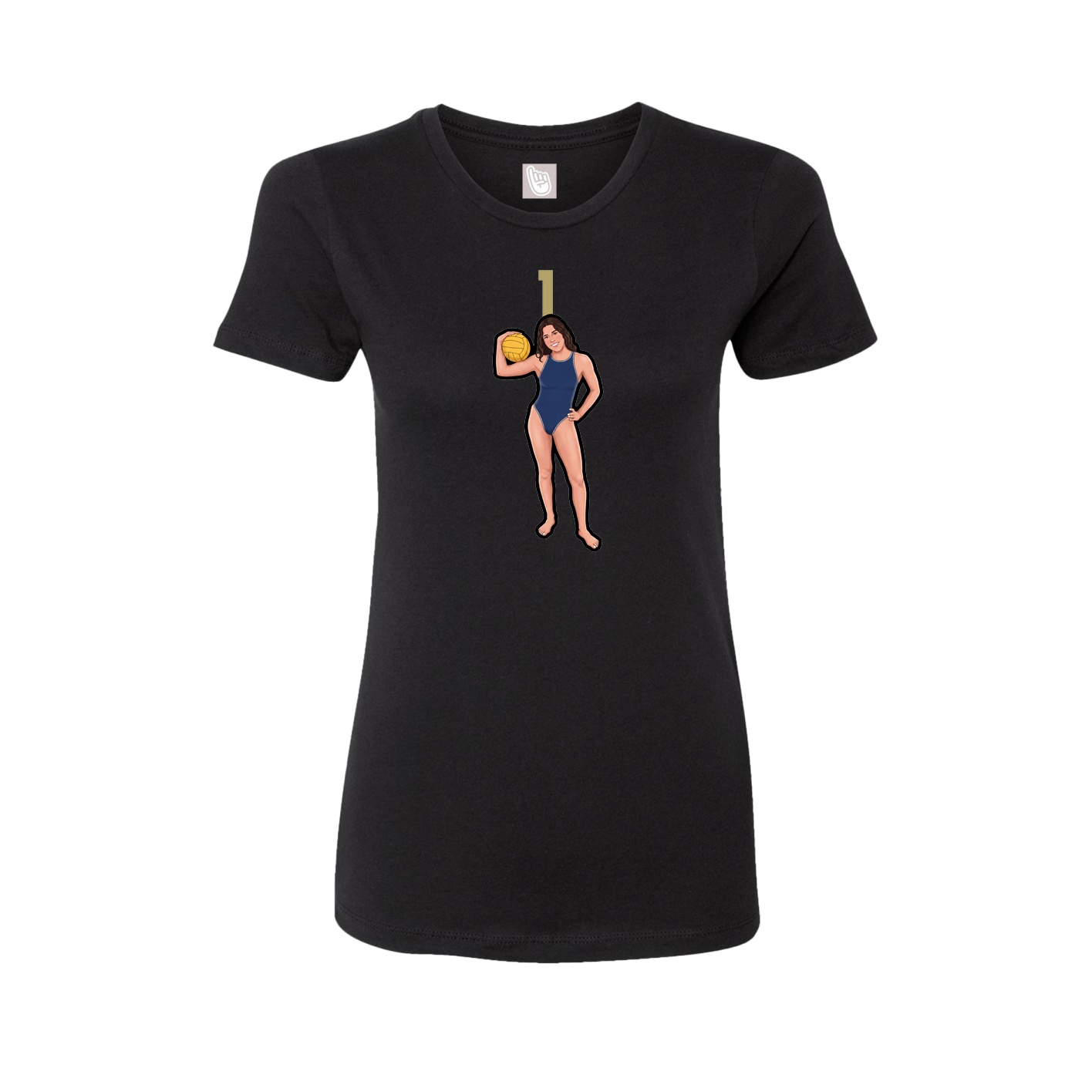 Fitted Women's Tee — Number Top in Black