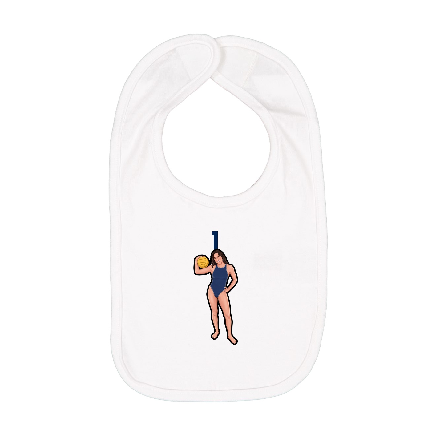 Infant Bib — Number Top in White