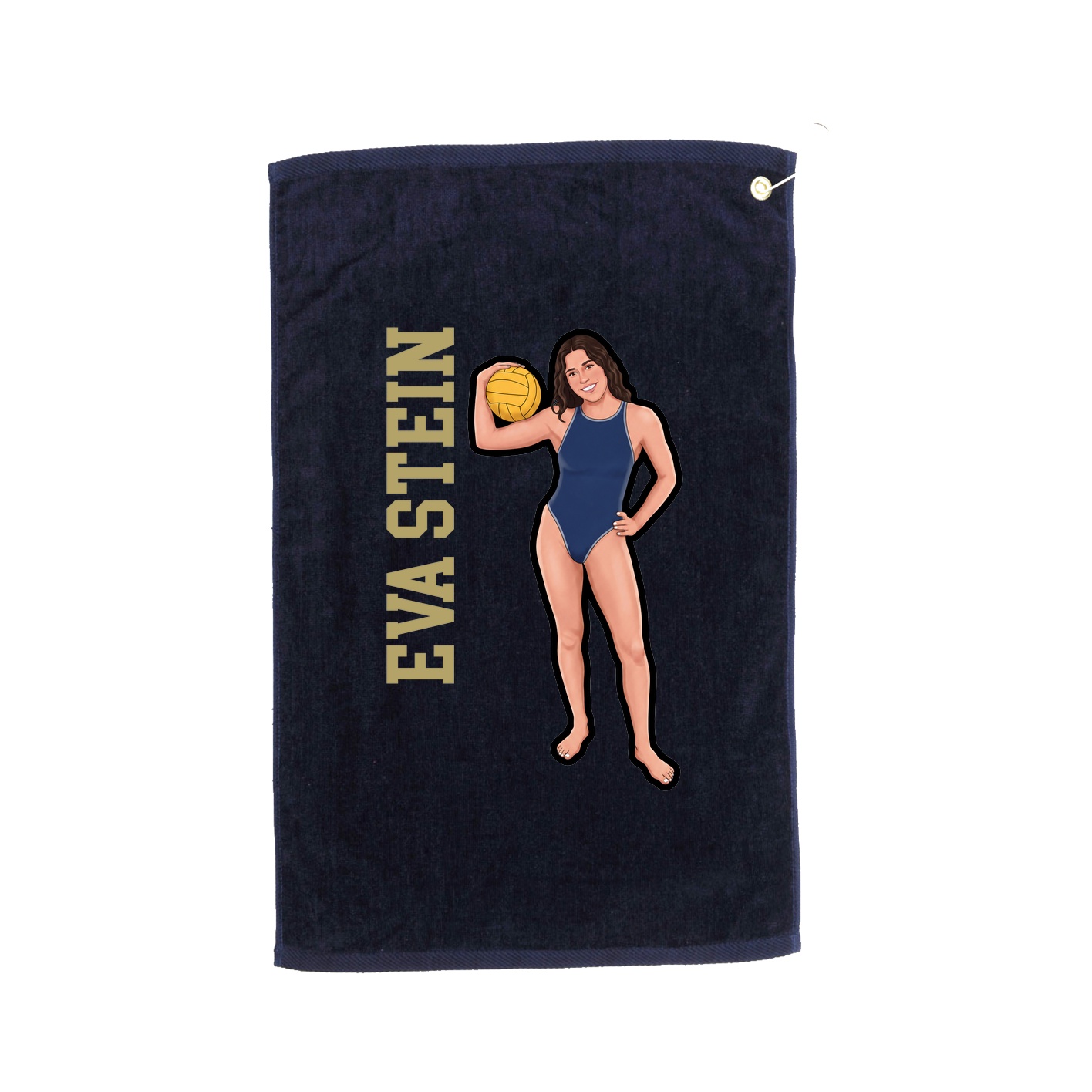 Golf Towel — Name Vertical in Navy