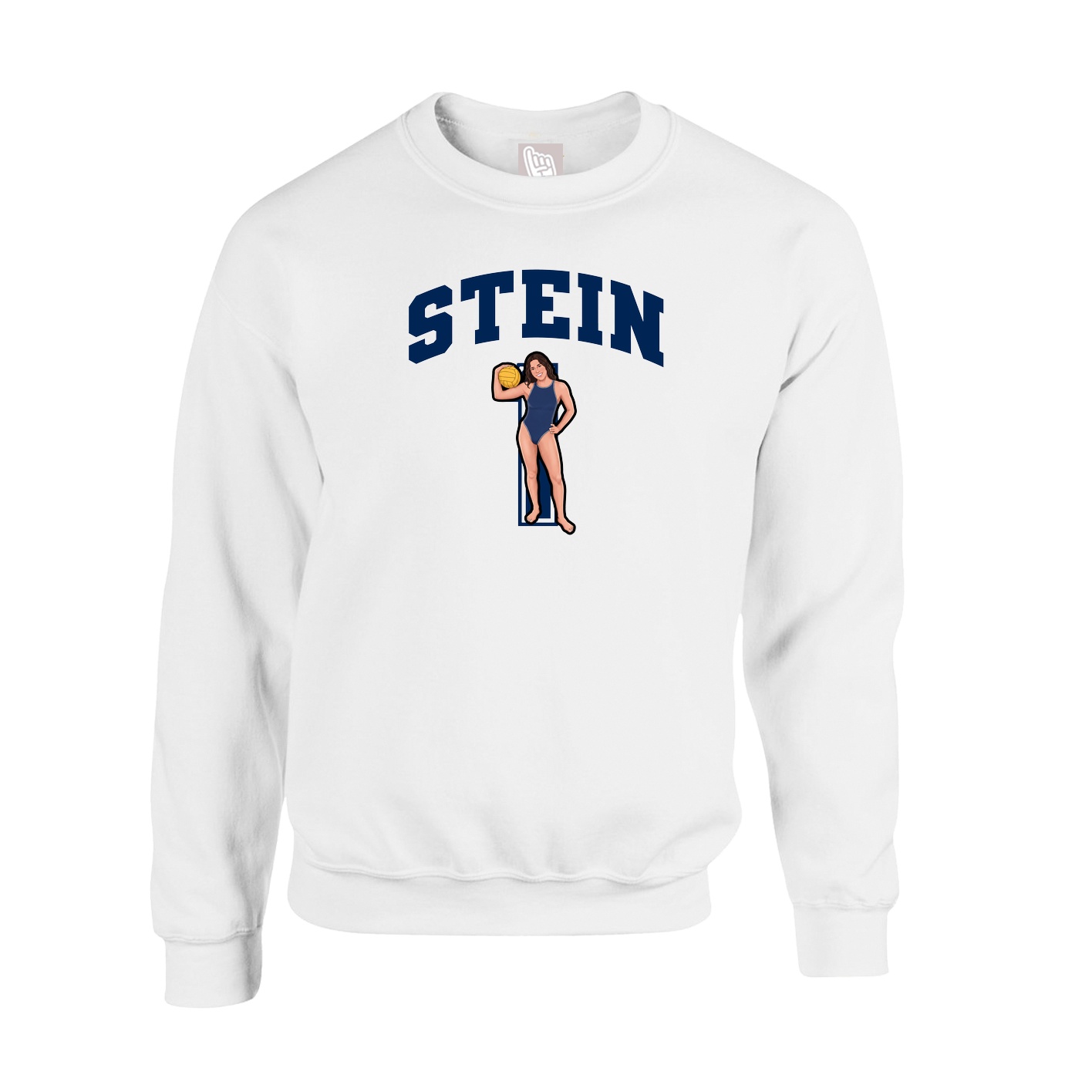 Fleece Crew — Number in White