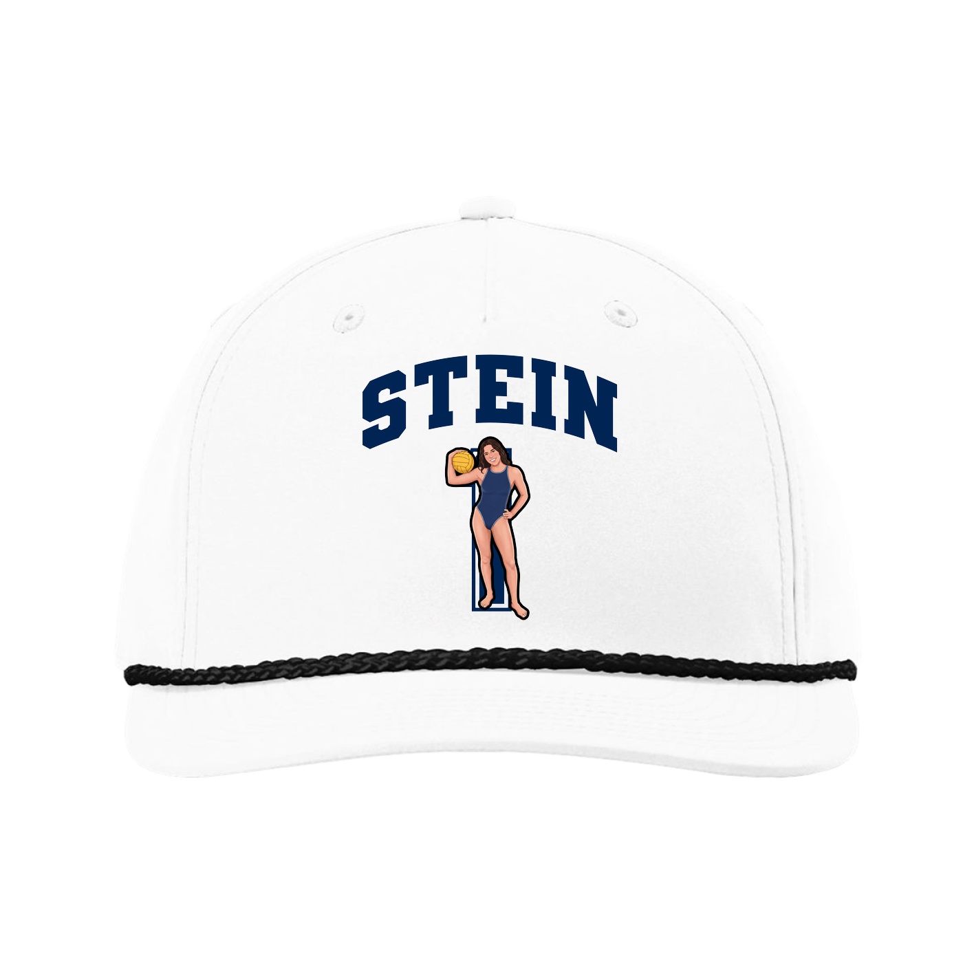 Five-Panel Classic Rope Cap — Number in White