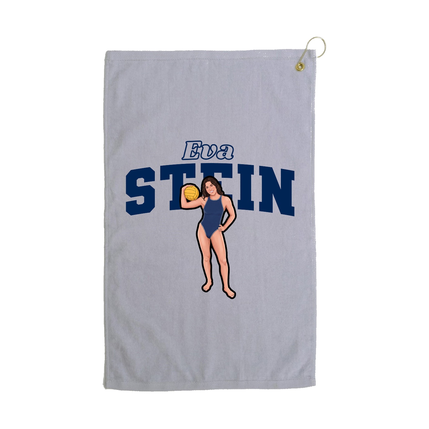 Golf Towel — Name Arch in Grey