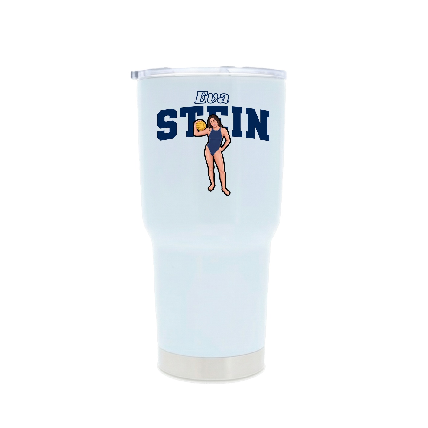 30oz Stainless Steel Tumbler — Name Arch in White