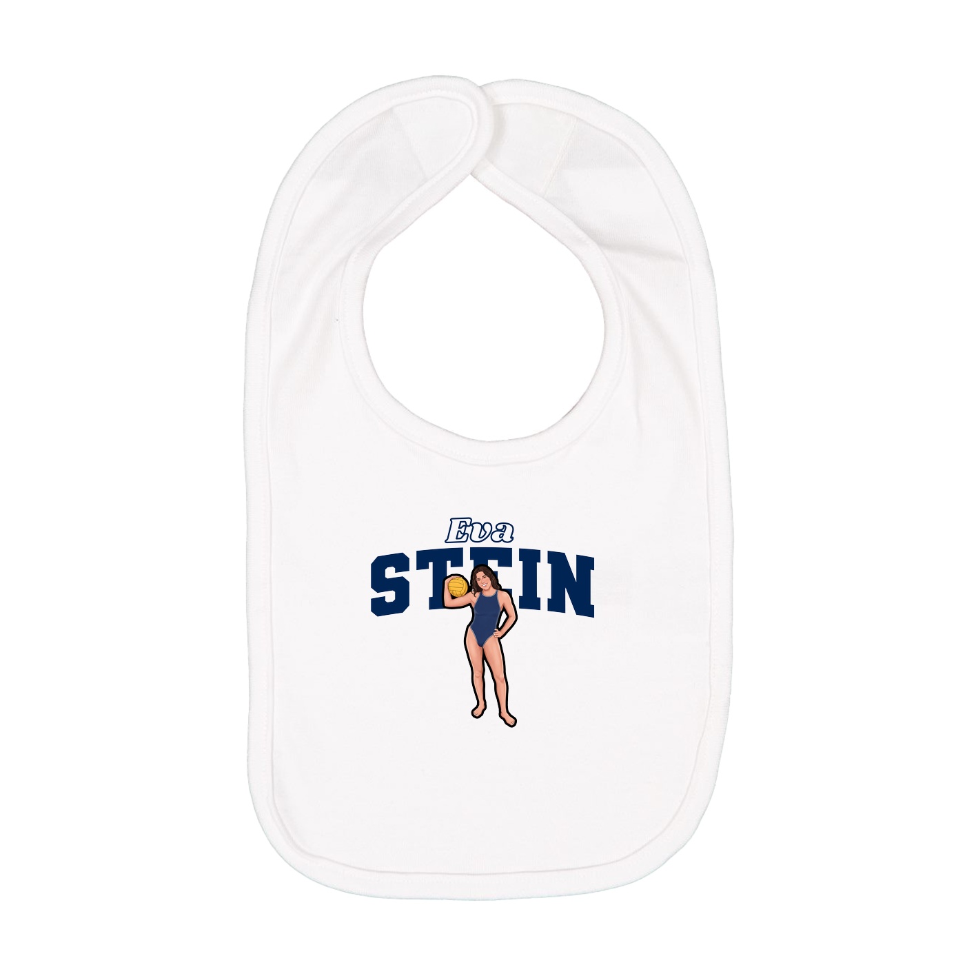 Infant Bib — Name Arch in White