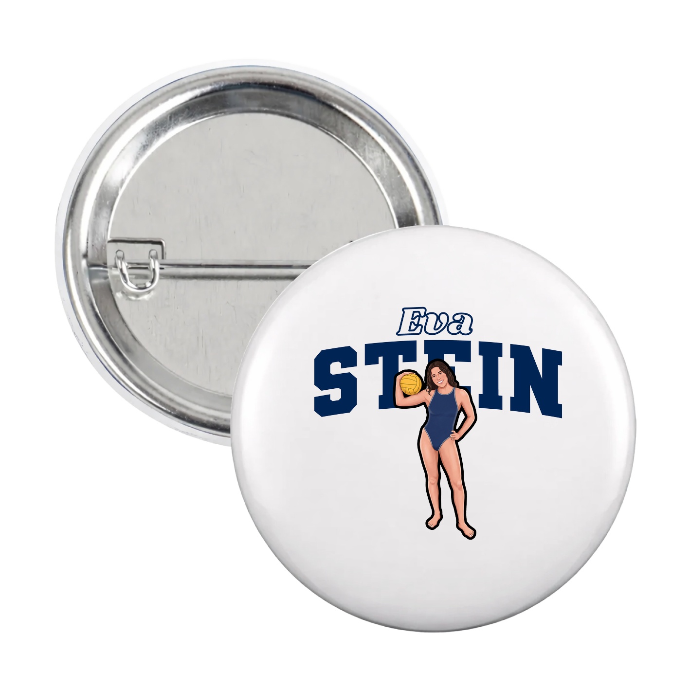 Game Day Button — Name Arch in White