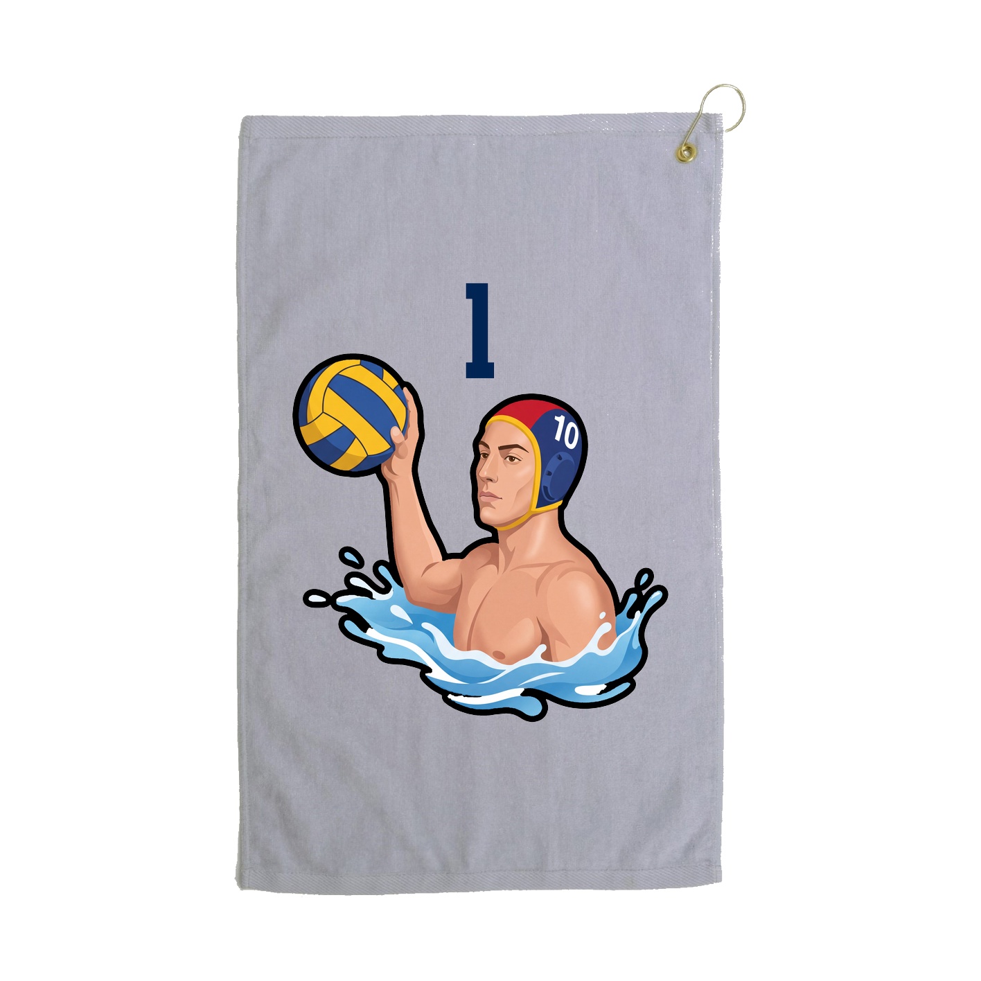 Golf Towel — Number Top in Grey