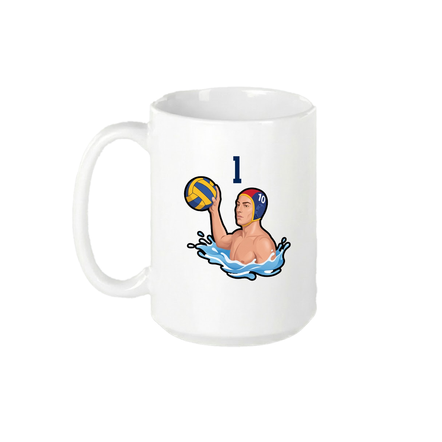 15oz Coffee Mug — Number Top in White