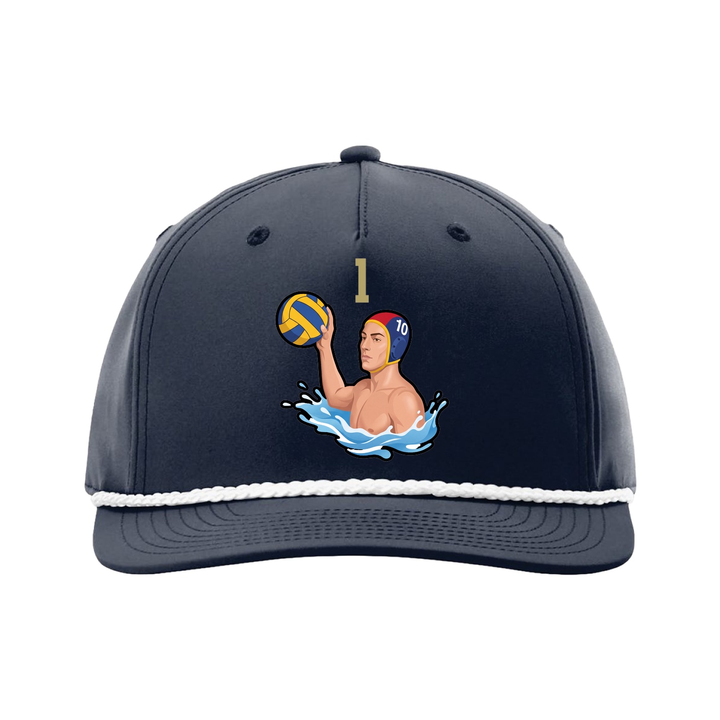 Five-Panel Classic Rope Cap — Number Top in Navy