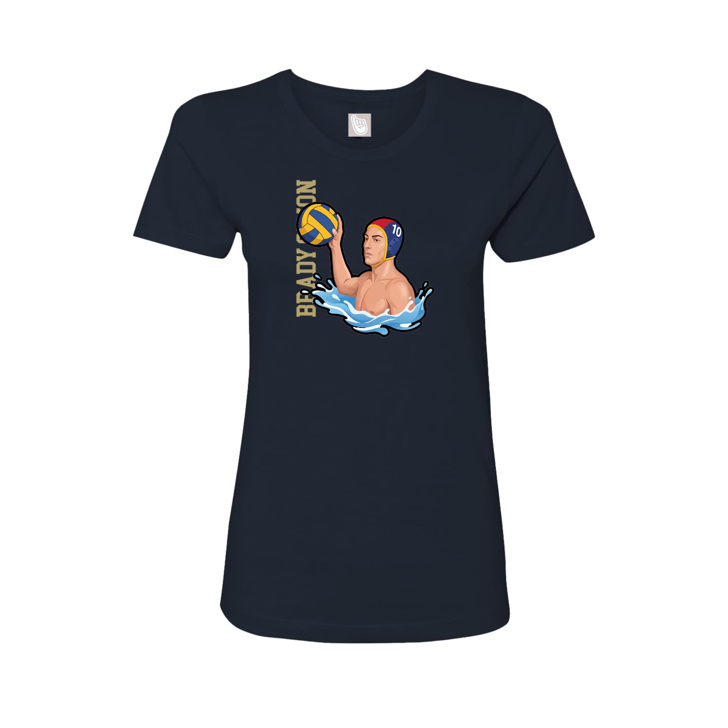 Fitted Women's Tee — Name Vertical in Navy