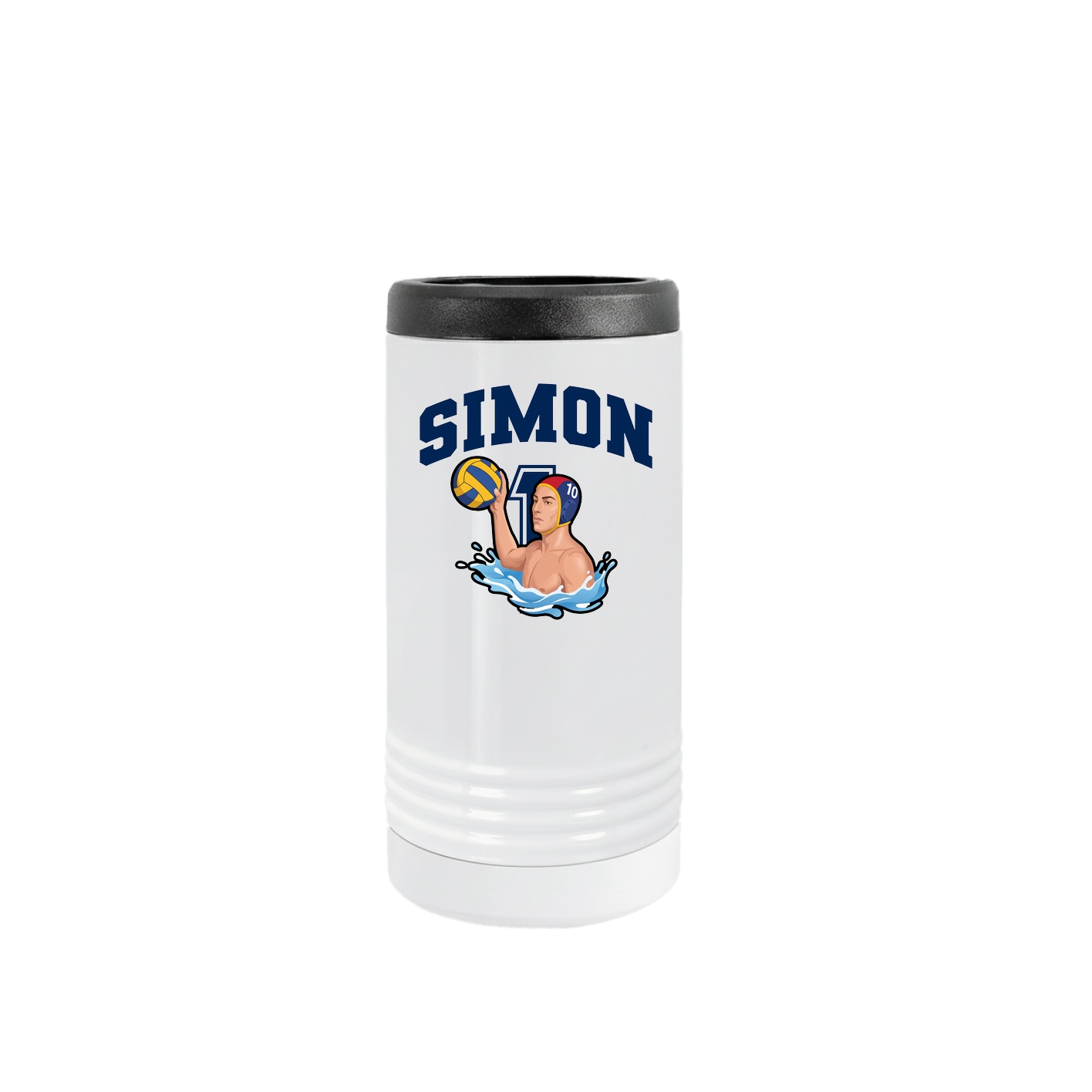 Slim Beverage Holder — Number in White