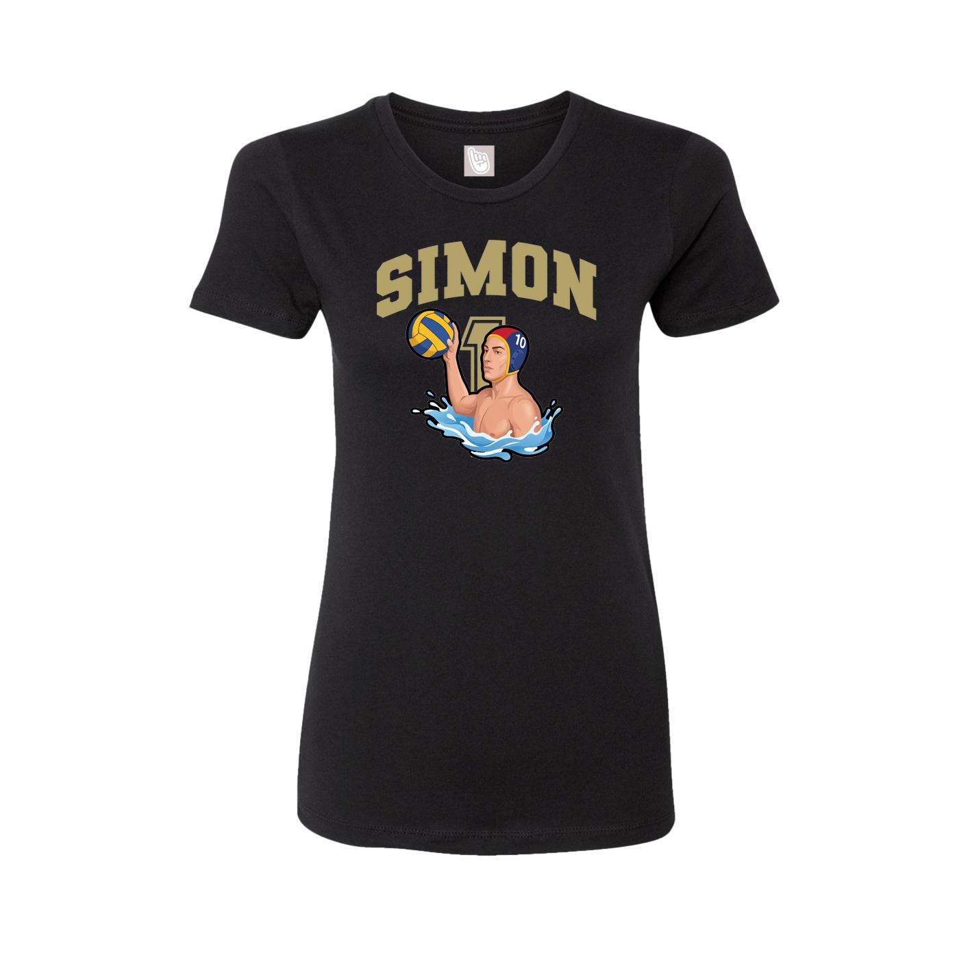 Fitted Women's Tee — Number in Black