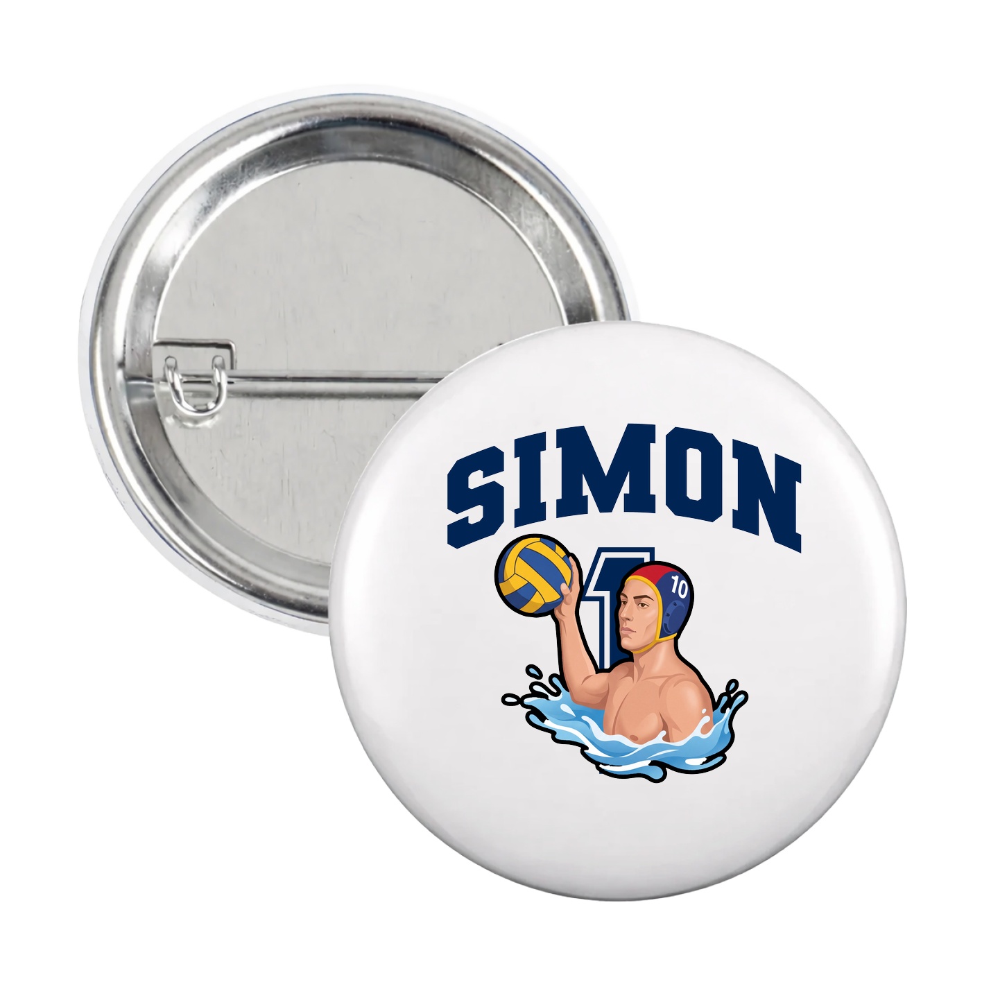 Game Day Button — Number in White
