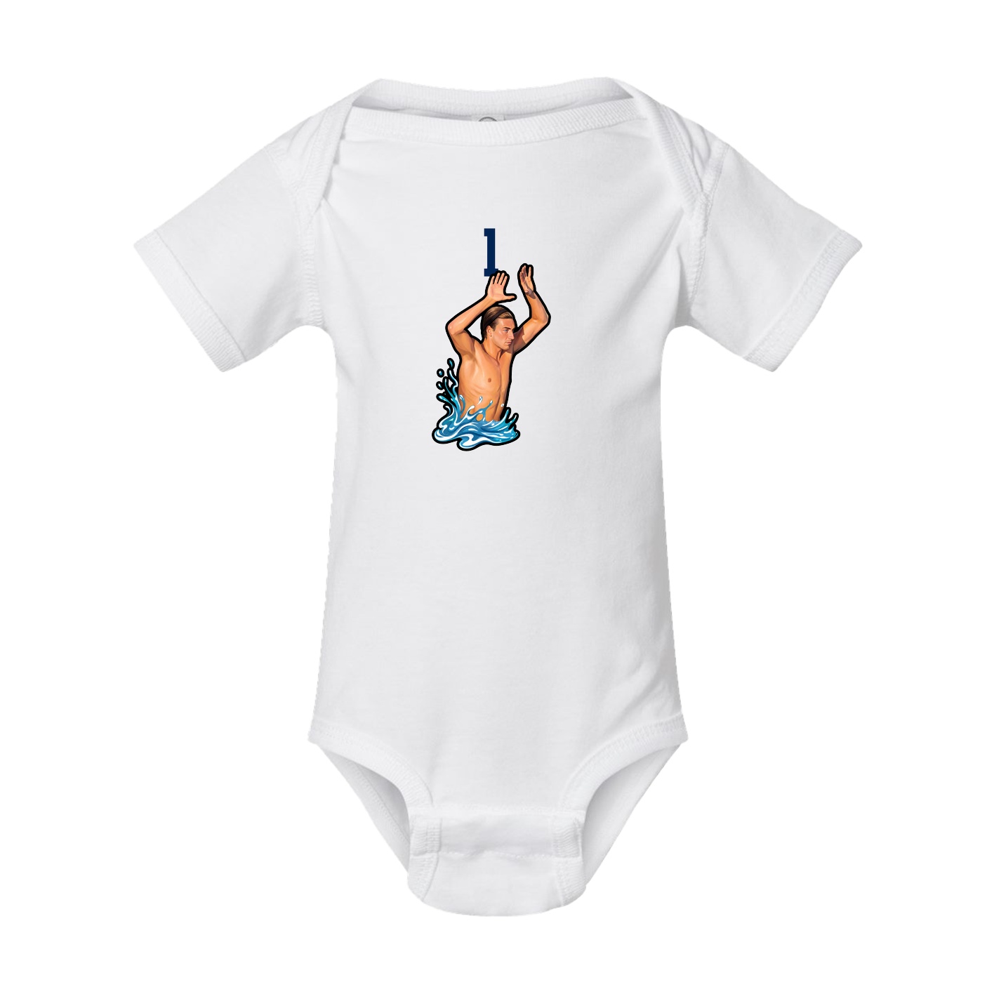 Baby Onesie — Number Top in White