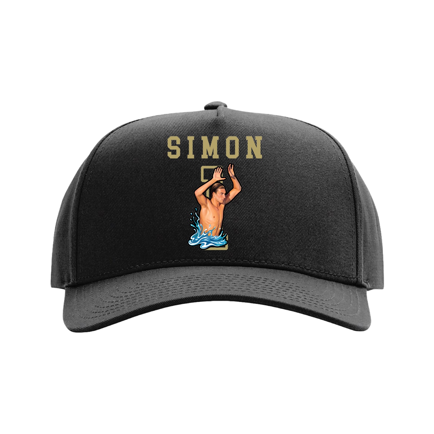 Full Fabric Five-Panel Champ Cap — Shirsey in Black