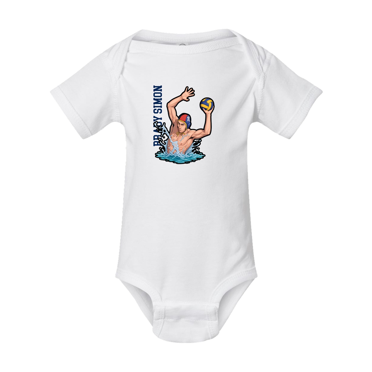 Baby Onesie — Name Vertical in White