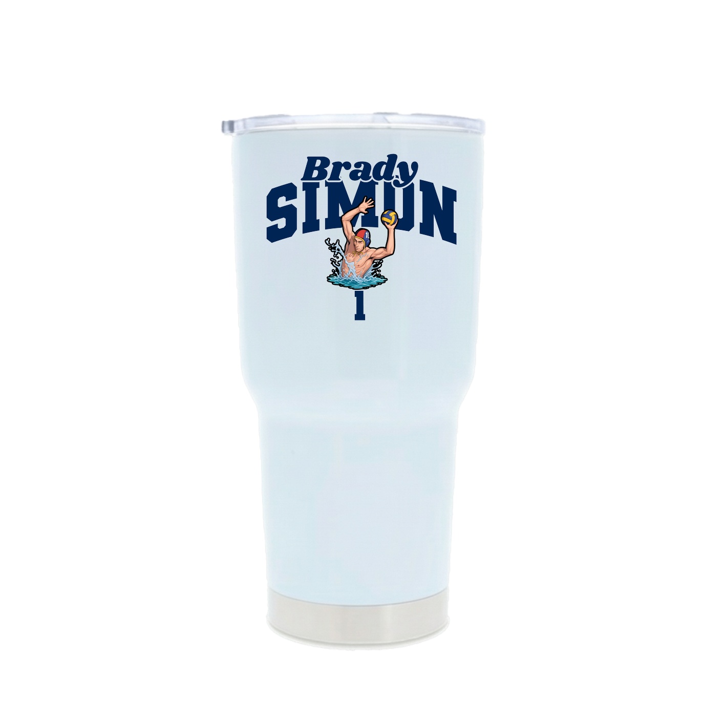 30oz Stainless Steel Tumbler — Signature Arch in White