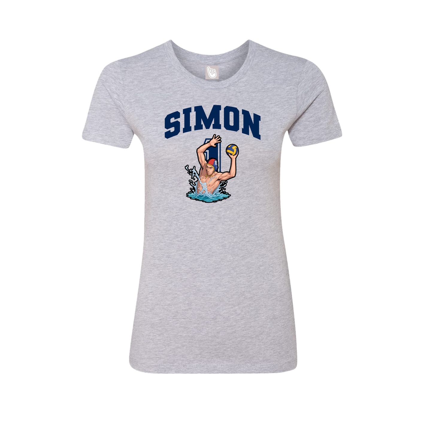 Fitted Women's Tee — Number in Grey