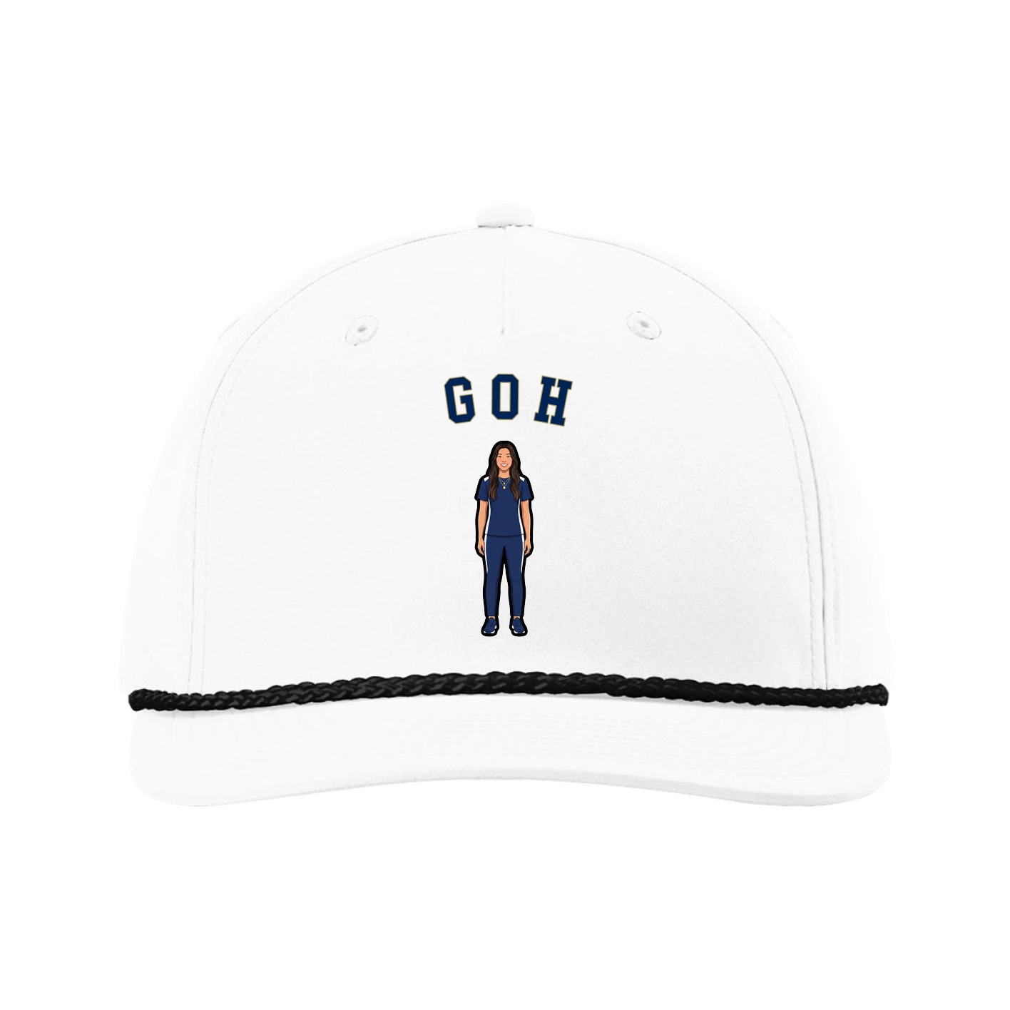 Five-Panel Classic Rope Cap — Shirsey Arch in White