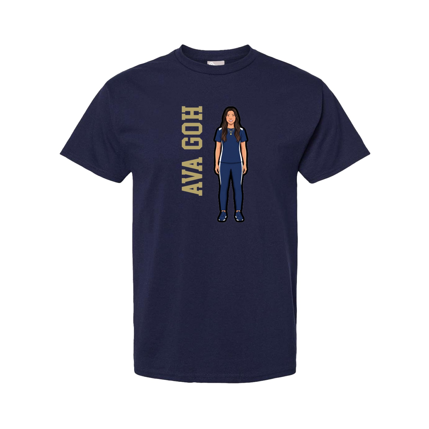Youth Tee — Name Vertical in Navy