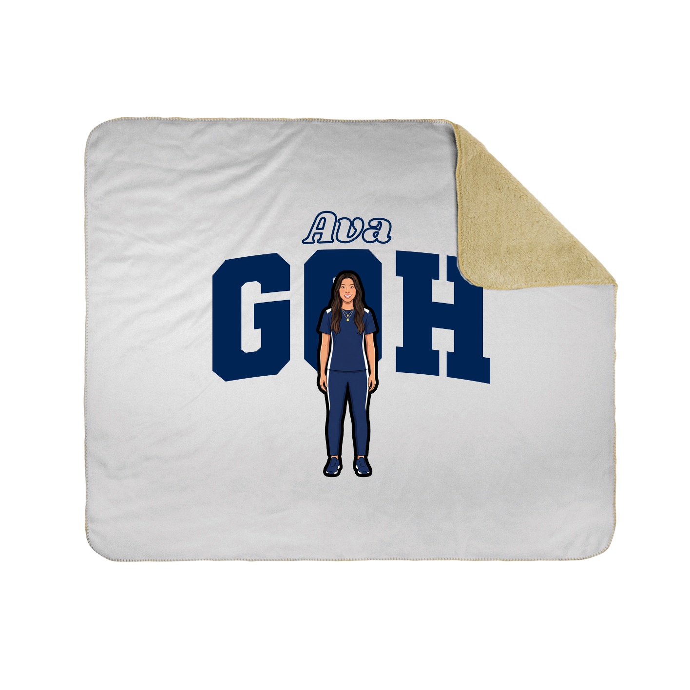 Throw Blanket — Name Arch in White