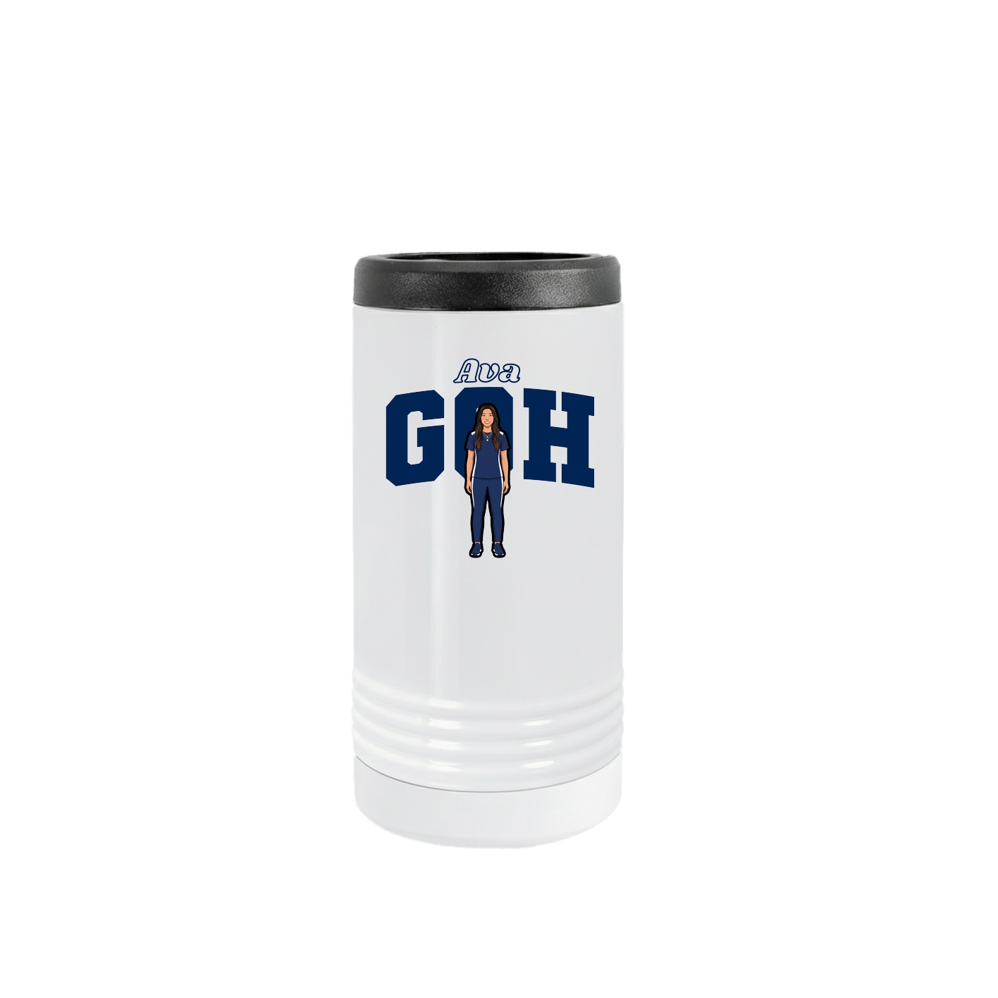 Slim Beverage Holder — Name Arch in White