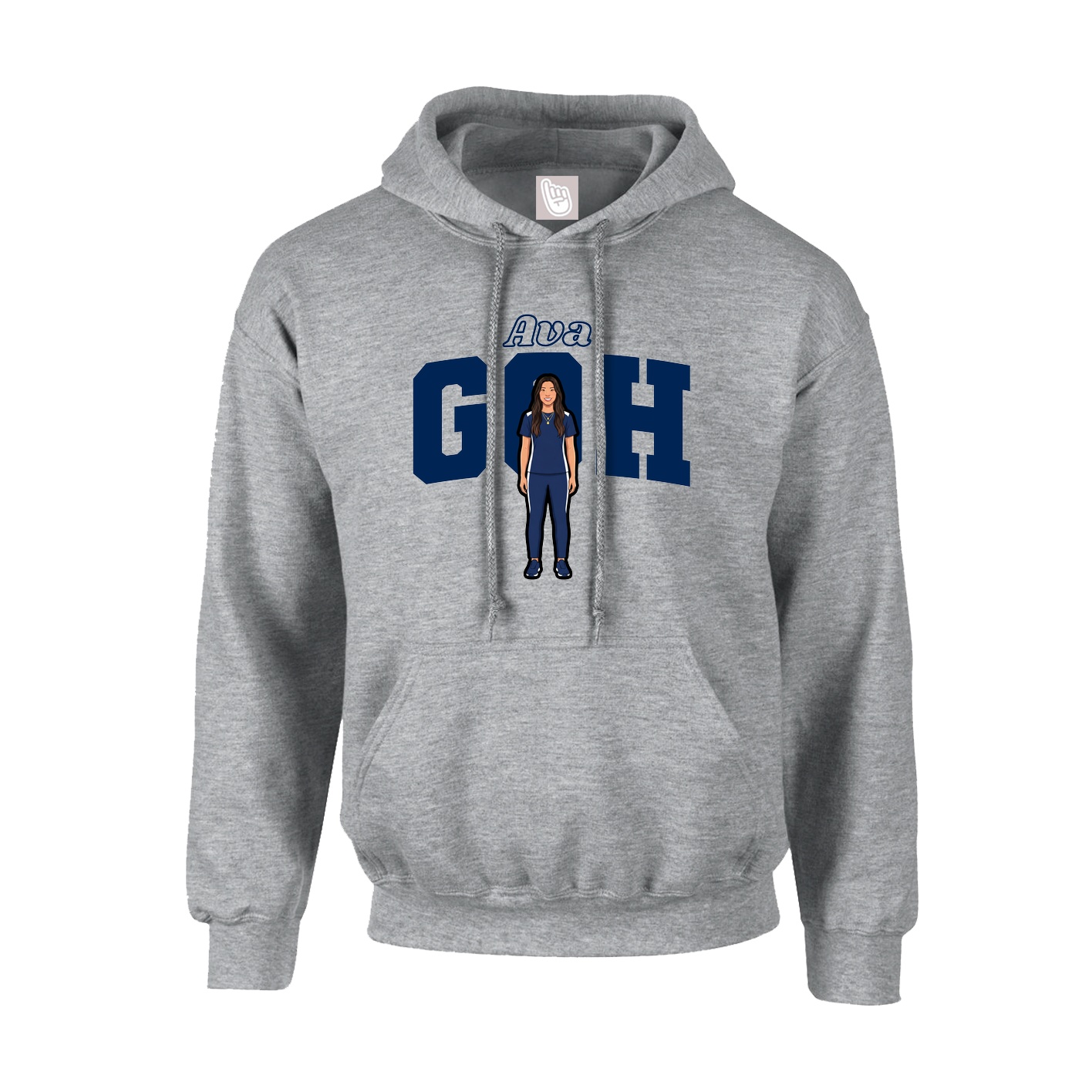 Hoodie — Name Arch in Grey