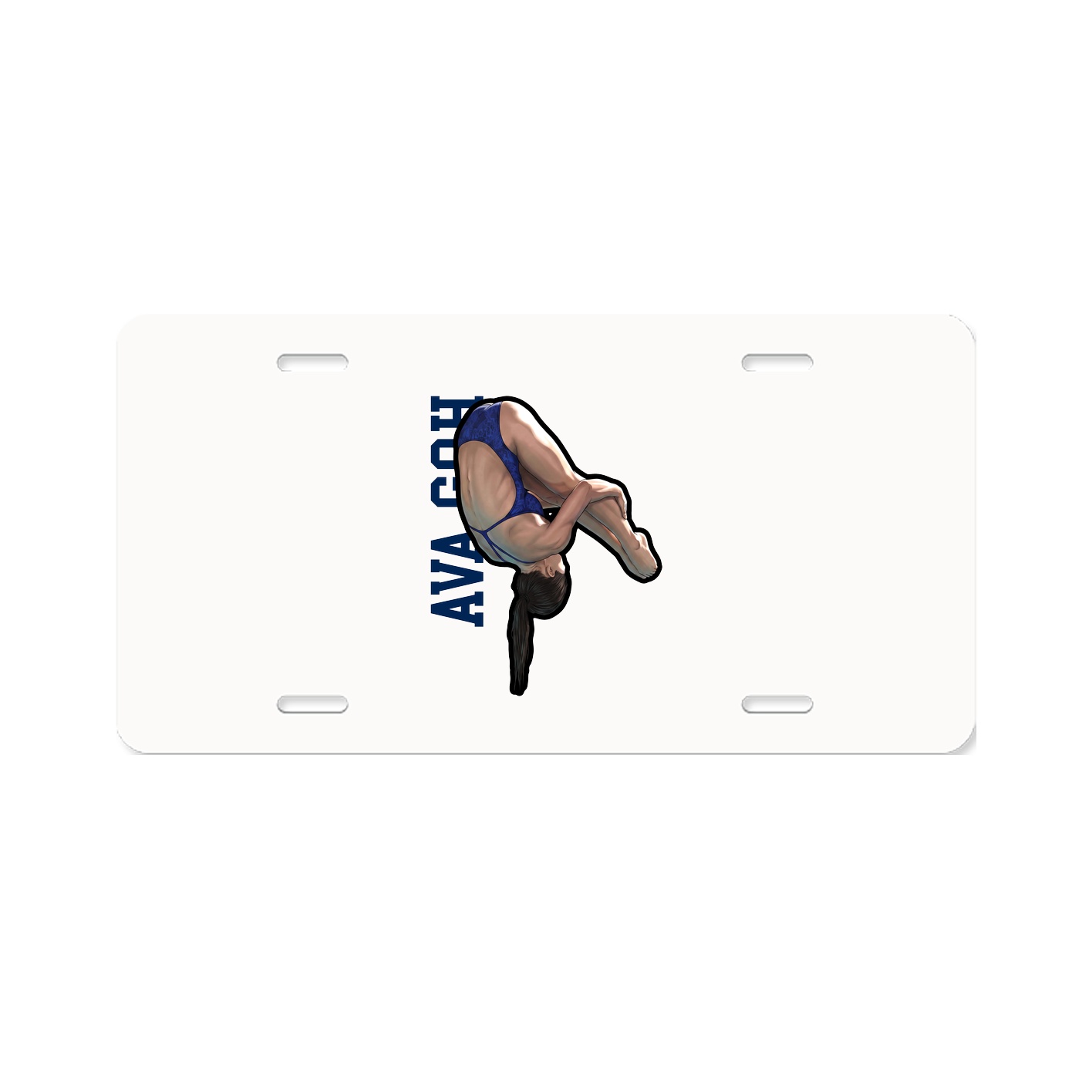 License Plate — Name Vertical in Classic