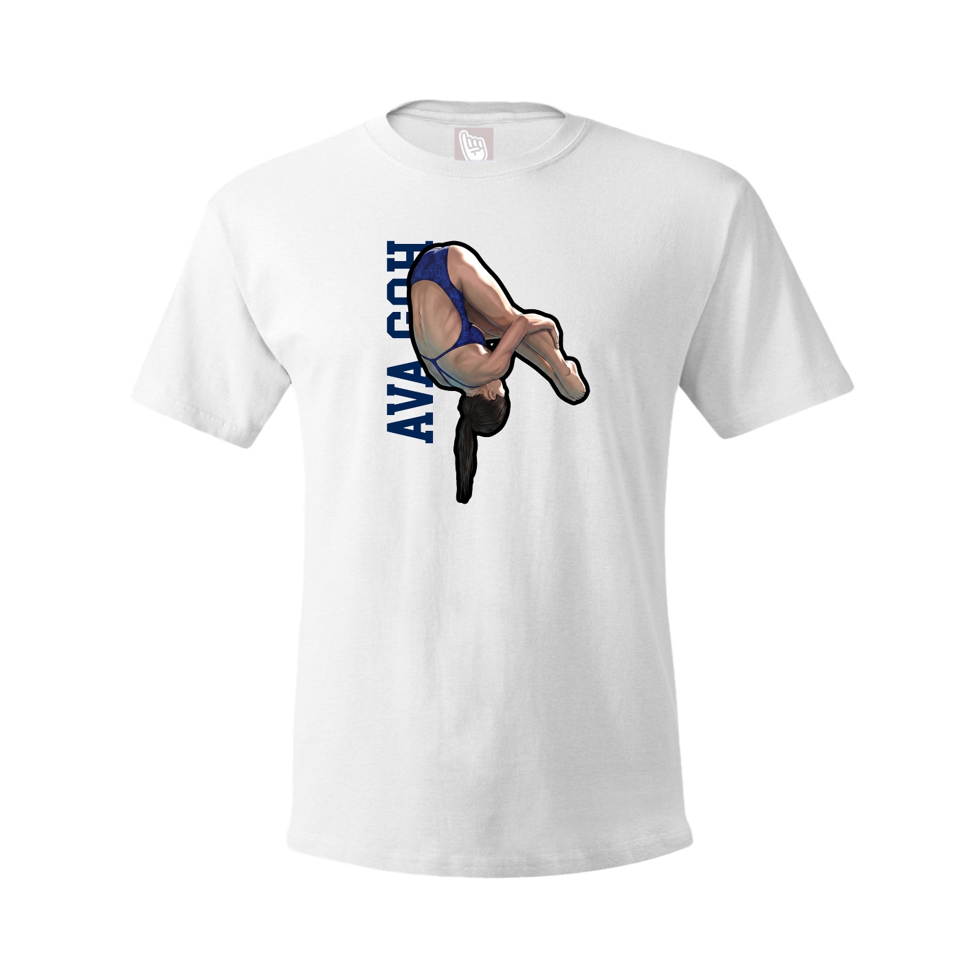 Tee — Name Vertical in White