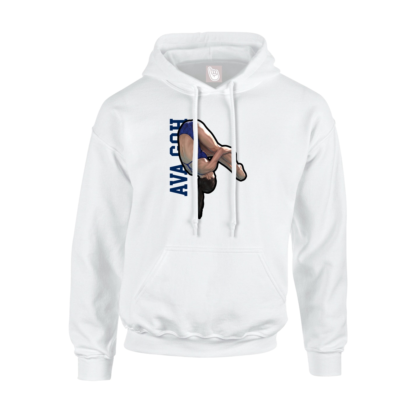 Youth Hoodie — Name Vertical in White