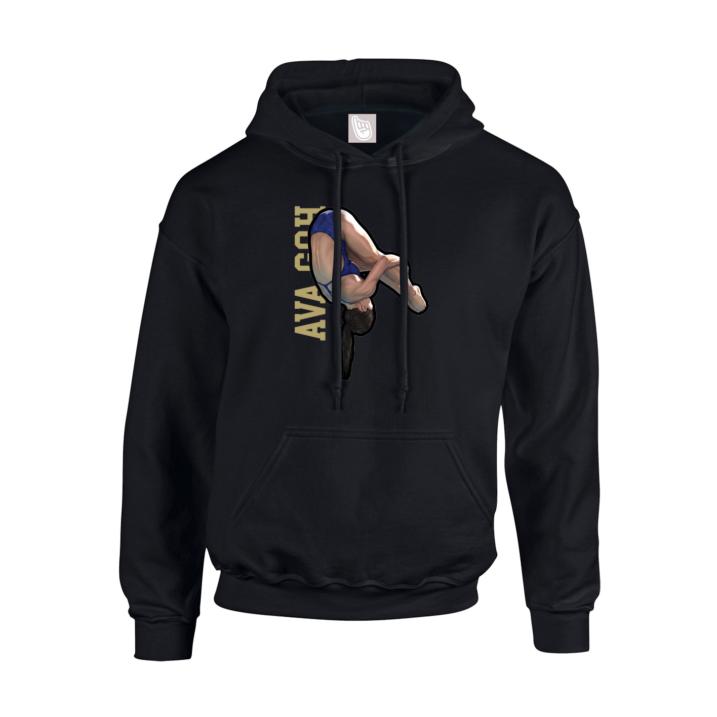 Youth Hoodie — Name Vertical in Black