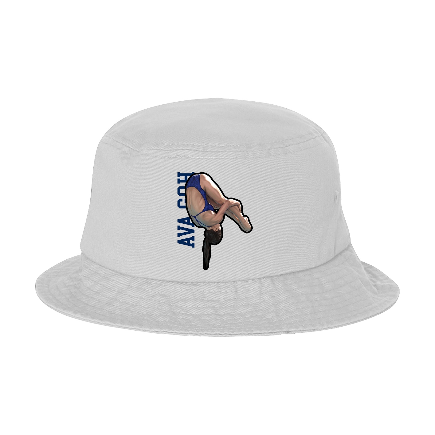 Bucket Cap — Name Vertical in White