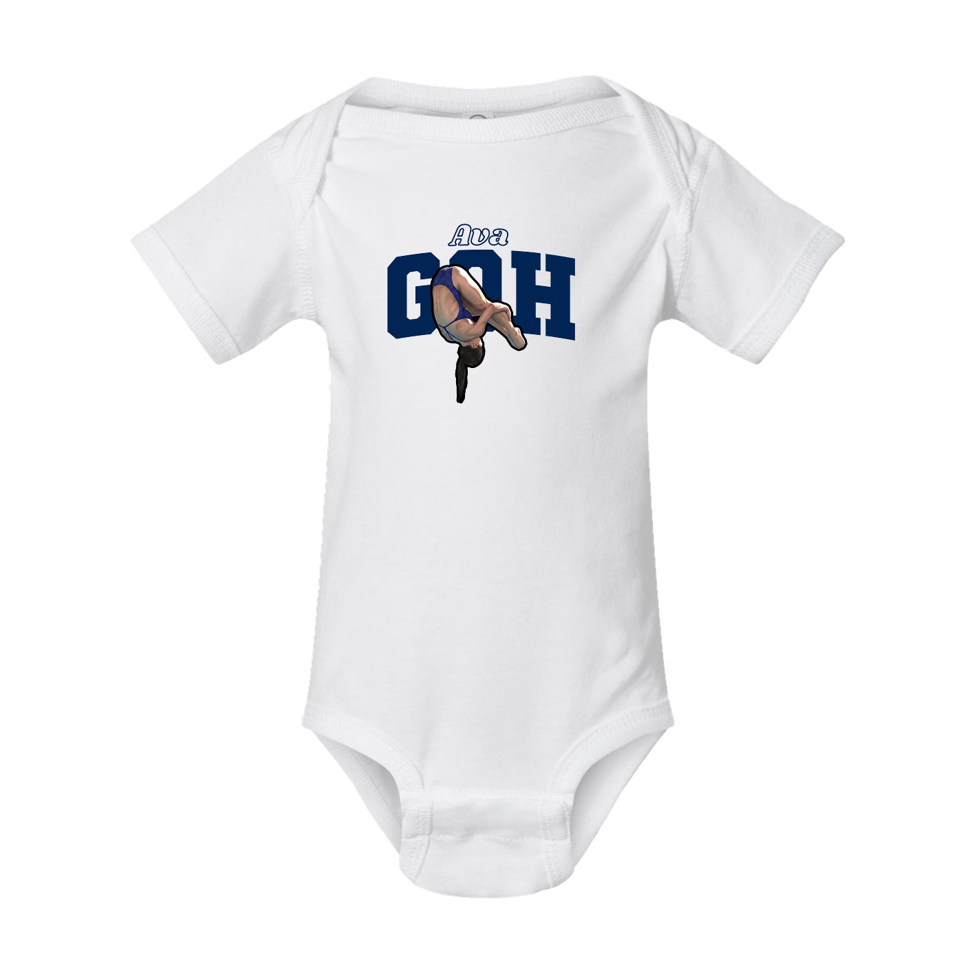 Baby Onesie — Name Arch in White