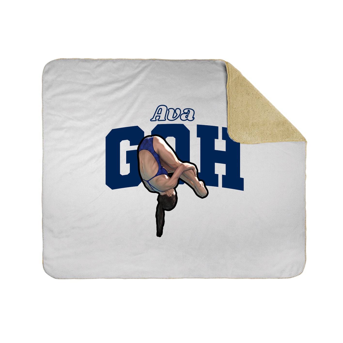 Throw Blanket — Name Arch in White