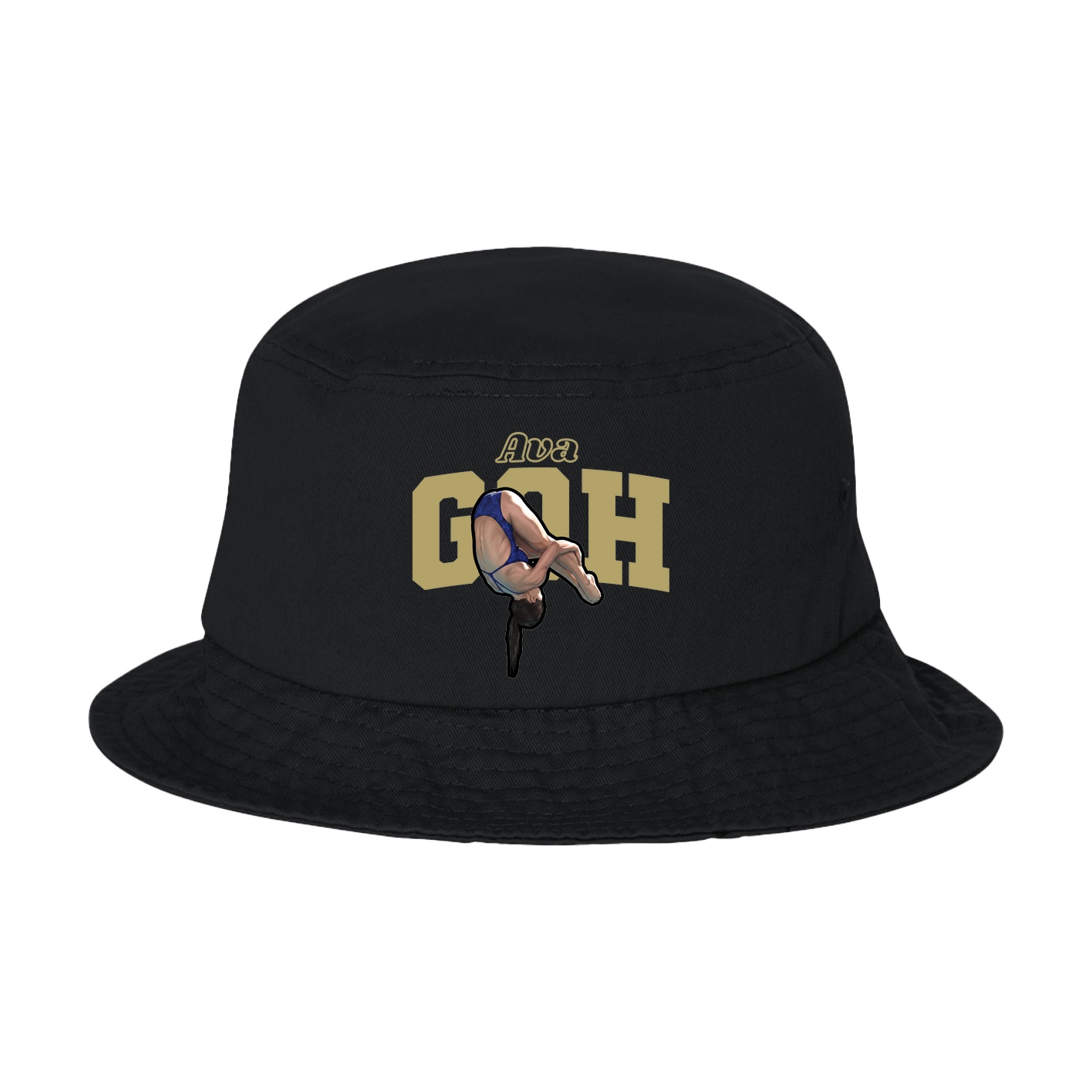 Bucket Cap — Name Arch in Black