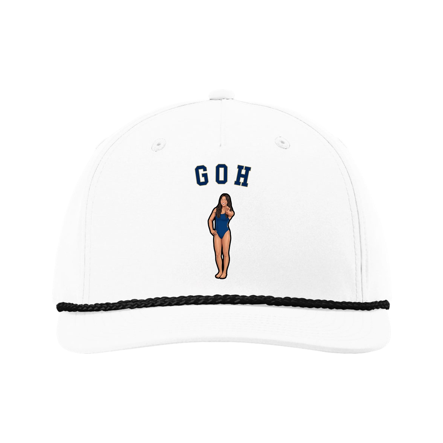 Five-Panel Classic Rope Cap — Shirsey Arch in White