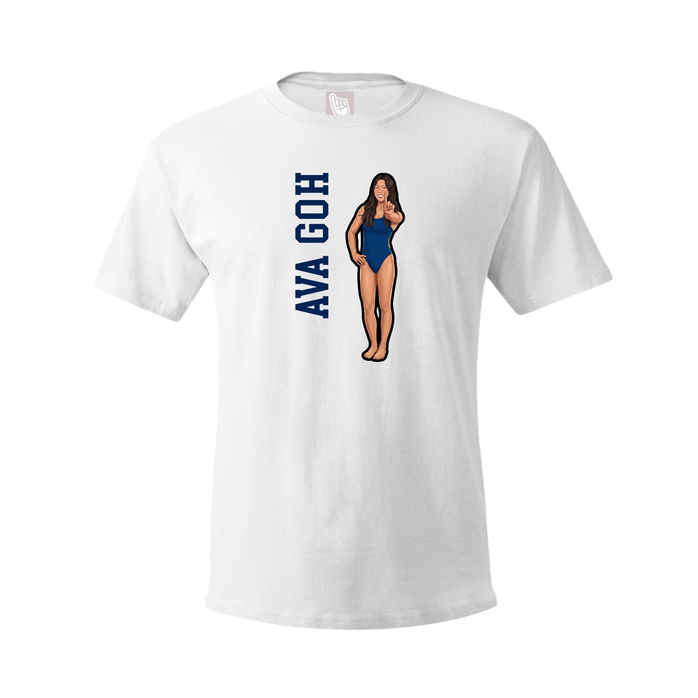 Tee — Name Vertical in White