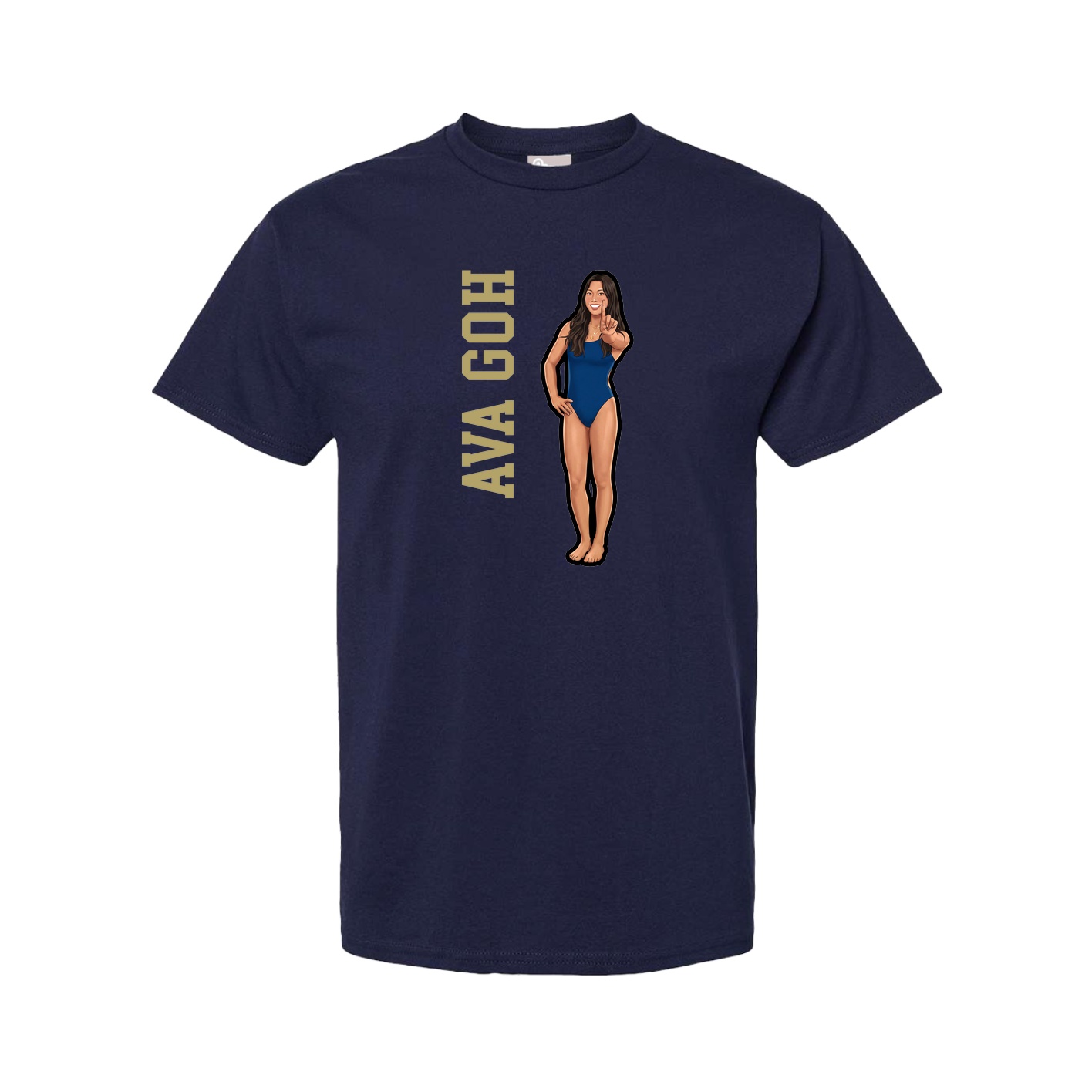 Youth Tee — Name Vertical in Navy