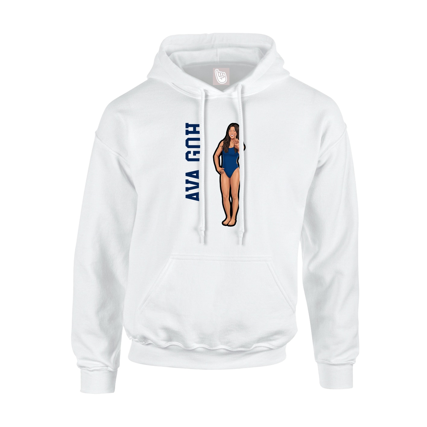 Hoodie — Name Vertical in White