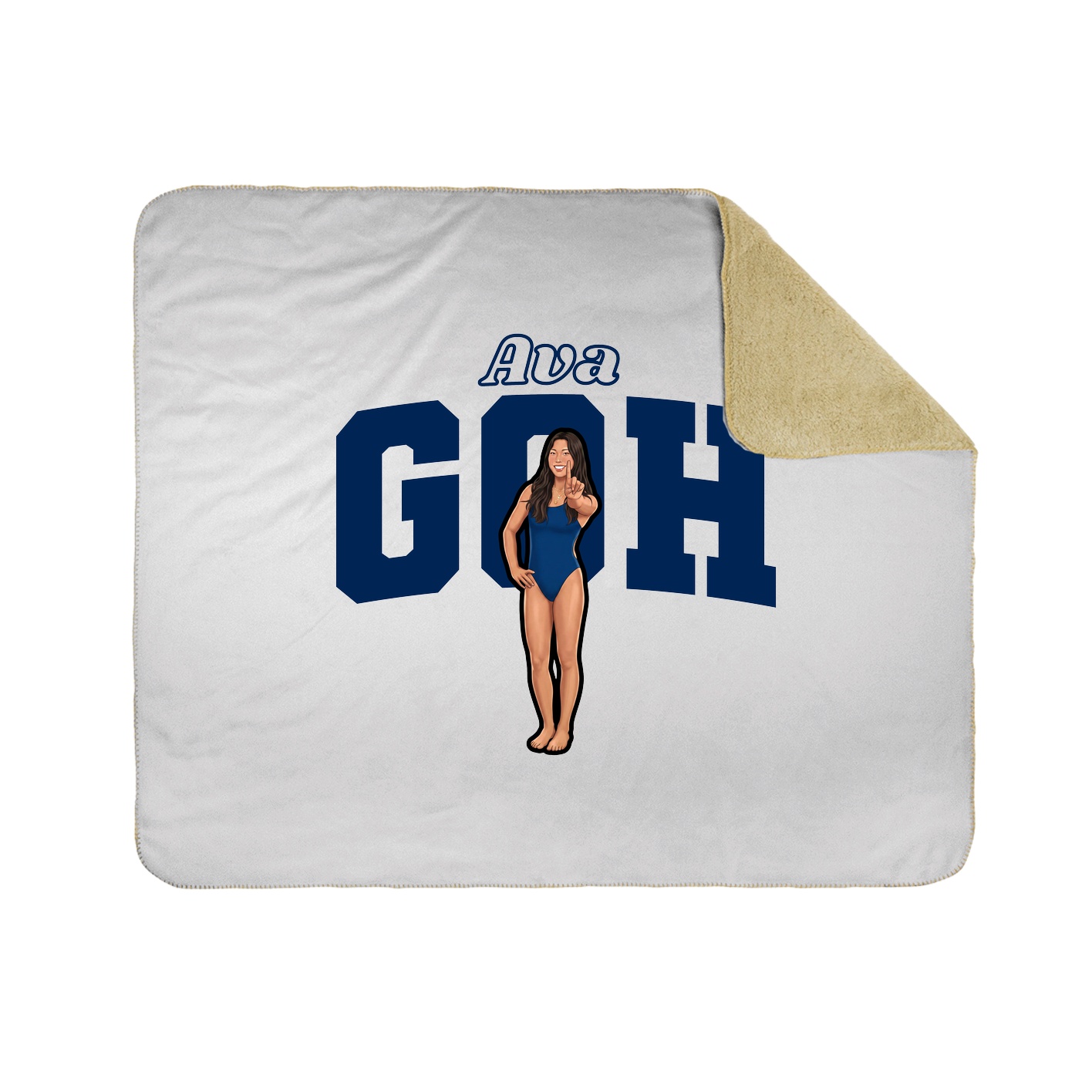 Throw Blanket — Name Arch in White
