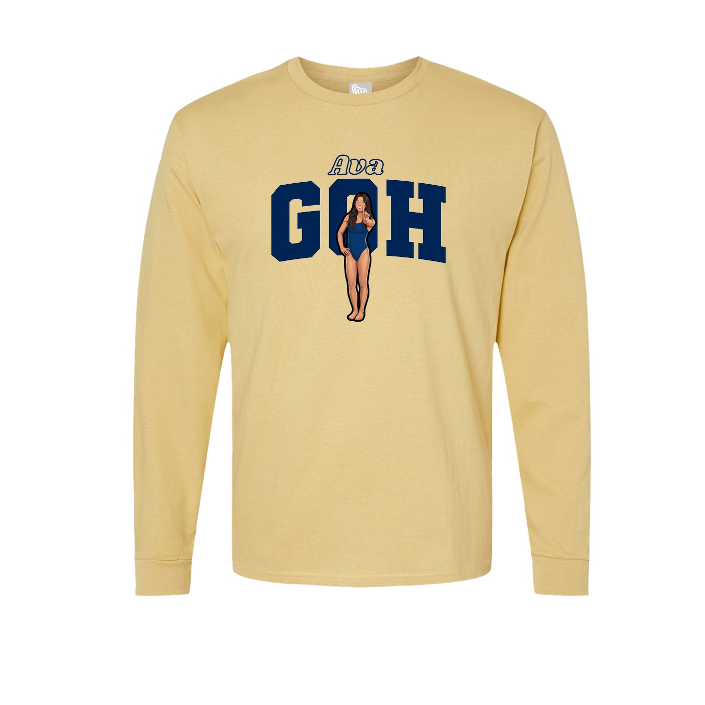 Long Sleeve Tee — Name Arch in Vegas Gold