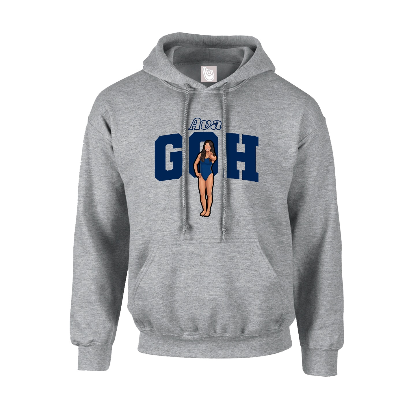 Youth Hoodie — Name Arch in Grey