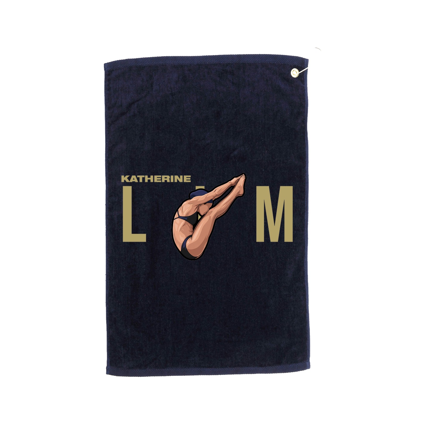 Golf Towel — Player Name in Navy