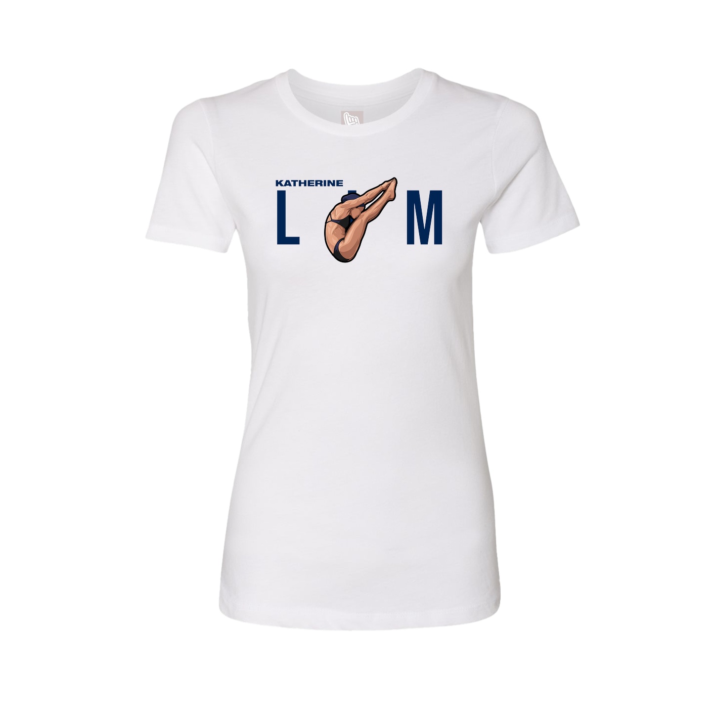 Fitted Women's Tee — Player Name in White