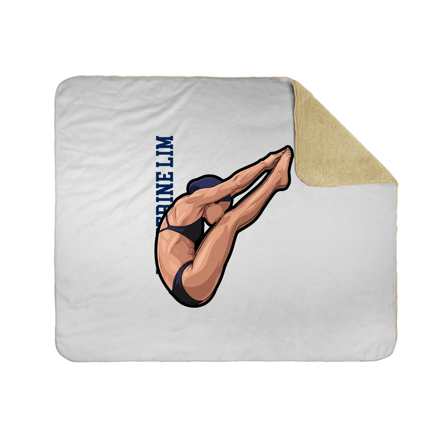 Throw Blanket — Name Vertical in White