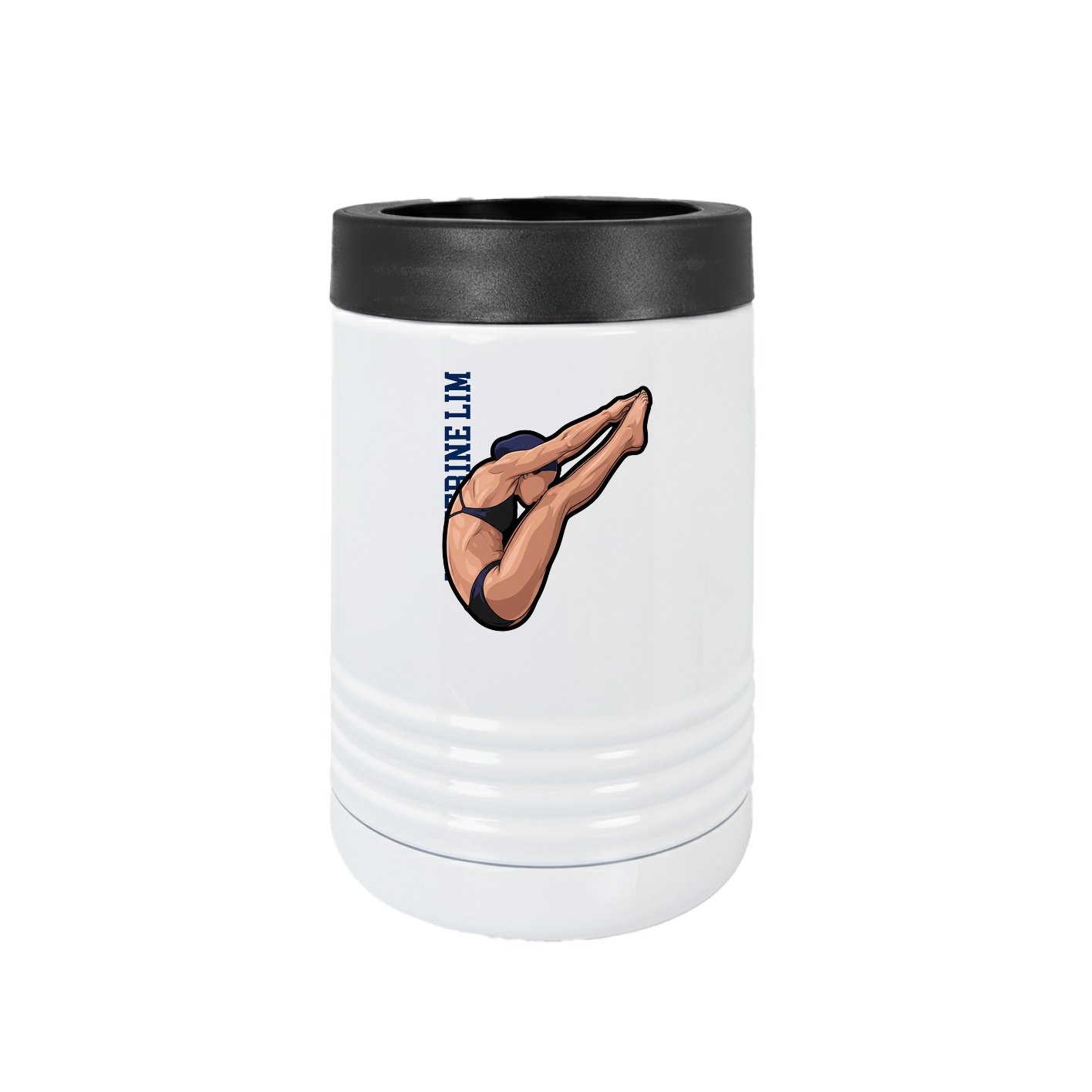 Beverage Holder — Name Vertical in White
