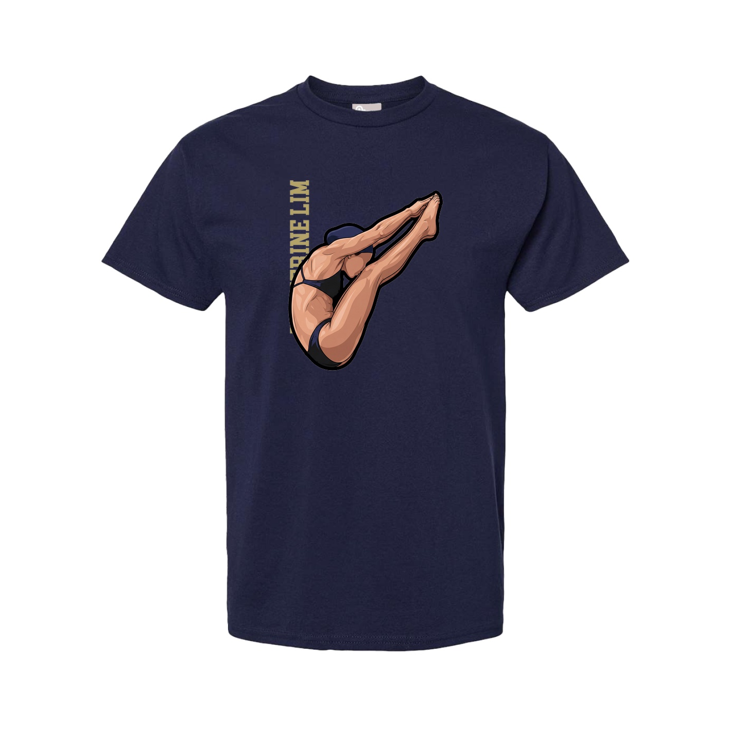 Tee — Name Vertical in Navy